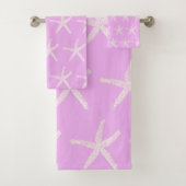 Starfish Pattern Nautical roze Paarse lavendel Bad Handdoek (Insitu)