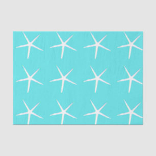 Starfish Pattern White Blauwgroen Blue Nautical Ab Tissuepapier