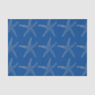 Starfish Patterns Beach Coastal Naval Blue Custom Tissuepapier