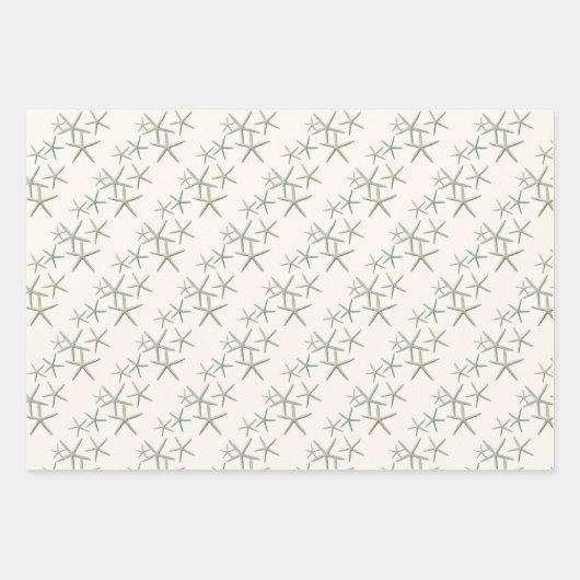 Starfish Patterns on Ecru Inpakpapier Vel (Voorkant 3)