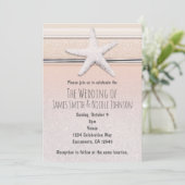 Starfish Peaches & Cream Beach Wedding Invitation (Debout devant)