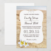 Starfish & Plumeria Beach Invitations de mariage (Devant / Derrière)