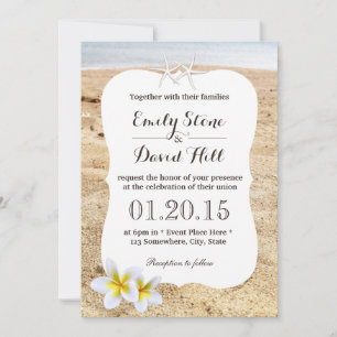 Starfish & Plumeria Beach Invitations de mariage