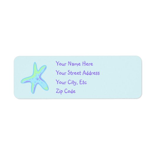 Starfish Return Address Labels (Voorkant)