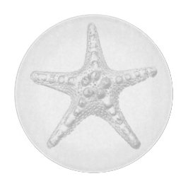 Starfish Round Glass Cutting Board Snijplank
