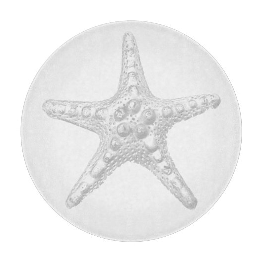 Starfish Round Glass Cutting Board Snijplank (Voorkant)