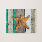 Starfish Rustic Beach Board Nautical Legpuzzel (Horizontaal)