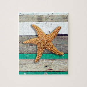 Starfish Rustic Beach Board Nautical Legpuzzel