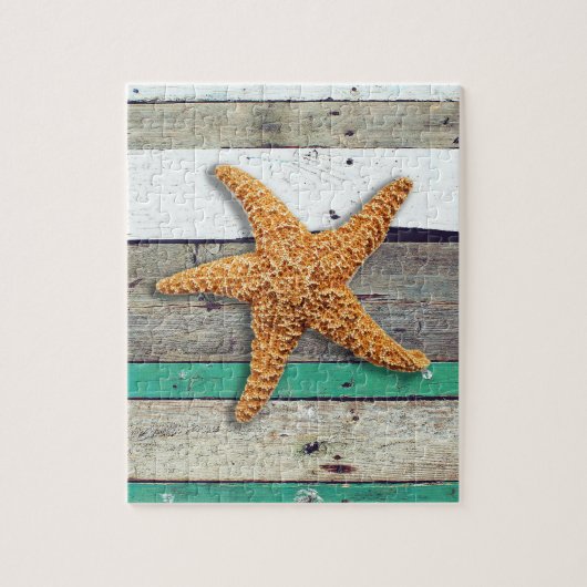Starfish Rustic Beach Board Nautical Legpuzzel (Verticaal)