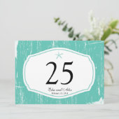 Starfish Rustic Beach Numéro de table (Debout devant)