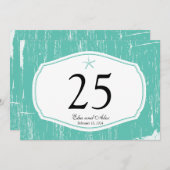 Starfish Rustic Beach Numéro de table (Devant / Derrière)