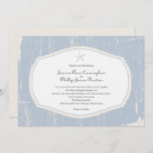 Starfish Rustic Beach Wedding Kaart (Voorkant / Achterkant)