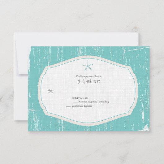 Starfish Rustic Beach Wedding RSVP (Devant)