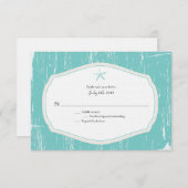 Starfish Rustic Beach Wedding RSVP (Devant / Derrière)