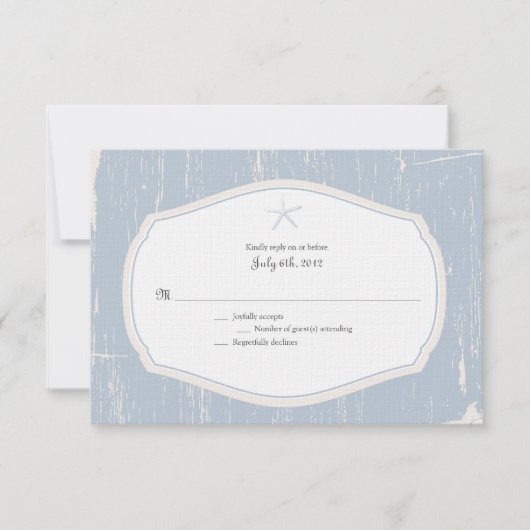 Starfish Rustic Beach Wedding RSVP (Devant)