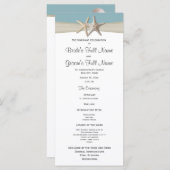 Starfish Rustic Wedding Program Programma (Voorkant / Achterkant)