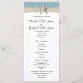 Starfish Rustic Wedding Program Programma (Voorkant)