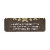 Starfish rustieke strand hout bruiloft Adresetiket Etiket (Voorkant)