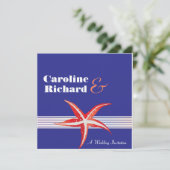 Starfish - Sailor Wedding Invitation Kaart (Staand voorkant)