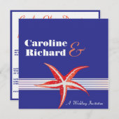Starfish - Sailor Wedding Invitation Kaart (Voorkant / Achterkant)