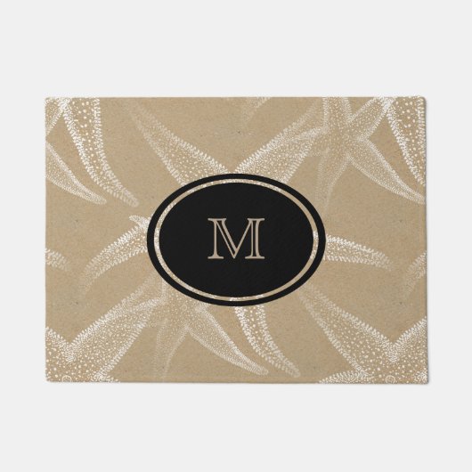 Starfish Sand Beach Monogram Doormat Deurmat (Voorkant)