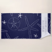 Starfish & Sand Dollar Beach Serviette avec texte (Devant)