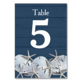 Starfish Sand Dollar Trouwtafel Nummer Kaarten (Voorkant)