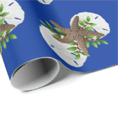Starfish Sand Dollars Festive Blue Kerstmis Cadeaupapier (Rol Hoek)