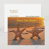Starfish Save the Date Aankondigingskaart (Voorkant / Achterkant)