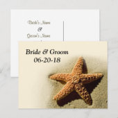 Starfish Save the Date Beach Theme Weddenschap Aankondigingskaart (Voorkant / Achterkant)