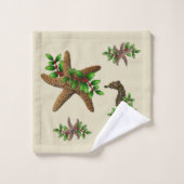 Starfish Sea Horse Noël Serviette de bain ensemble (Gant de toilette)