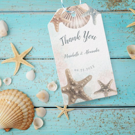 Starfish Seashell Tropical Beach Wedding Favor Cadeaulabel