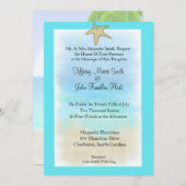 Starfish Seashell Wedding Invitation Kaart (Voorkant / Achterkant)