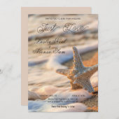 Starfish Serenade: Beach Wedding Kaart (Voorkant / Achterkant)