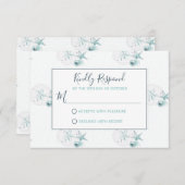 Starfish Shells Moderne Elegant Plage RSVP Mariage (Devant / Derrière)