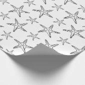 Starfish Sketch Custom Zwart-wit Cadeaupapier (Hoek)