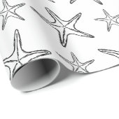 Starfish Sketch Custom Zwart-wit Cadeaupapier (Rol Hoek)