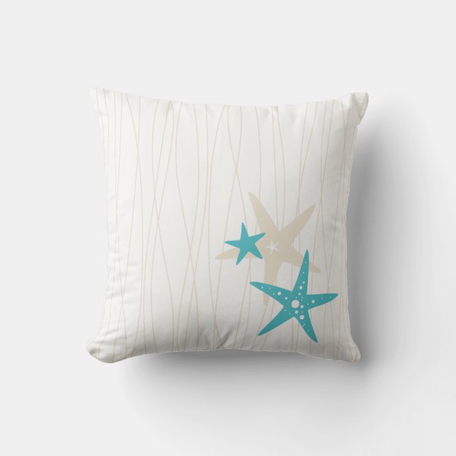 Starfish Square White Pillow Kussen (Voorkant)