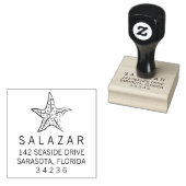 Starfish stijl strand huis retouradres rubberstempel (Gestempeld)