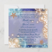 Starfish strand blue koraalbruiloft kaart (Achterkant)