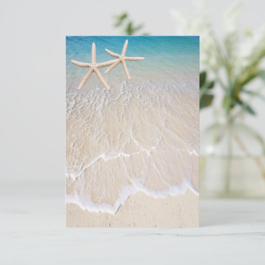 Starfish strand bruiloft blanco Kaart (Staand voorkant)