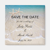 Starfish strand bruiloft Save the date magneet (Voorkant)