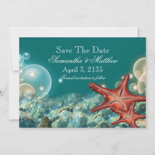Starfish strand bruiloft "SAVE THE DATE" Save The Date (Voorkant)