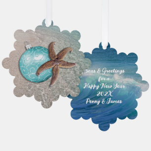 Starfish strand kerstversiering Kaart