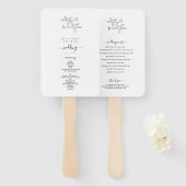 Starfish strand monogram bruiloft programma handwaaier (Voorkant en achterkant)