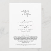 Starfish strand Monogram huwelijksroute Programma (Voorkant)