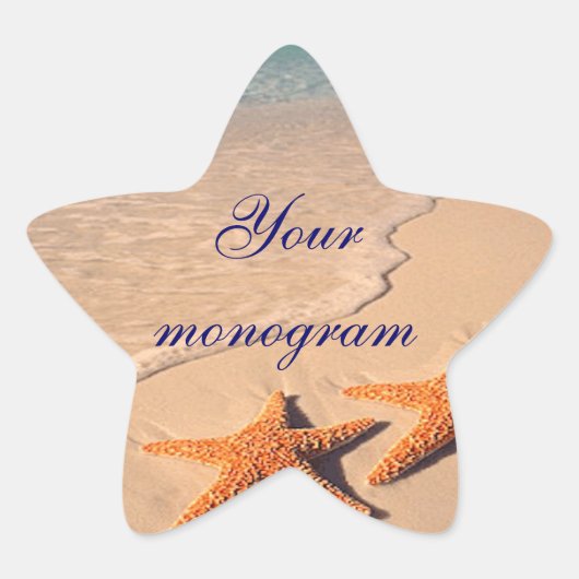 Starfish strand oceaan bruiloft envelop afdichting ster sticker (Voorkant)