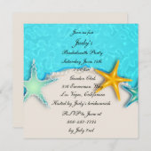 Starfish Summer Beach Bachelorette Invitation (Devant / Derrière)
