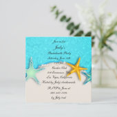 Starfish Summer Beach Bachelorette Invitation (Debout devant)
