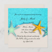 Starfish Summer Beach Engagement Party Invitation (Devant / Derrière)